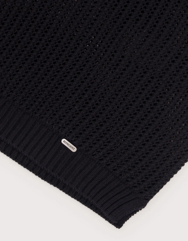 Beverly Open Gauge Knitted Polo Shirt