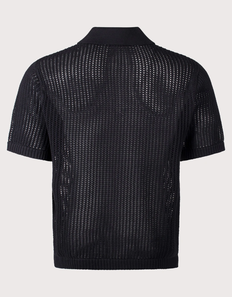 Beverly Open Gauge Knitted Polo Shirt