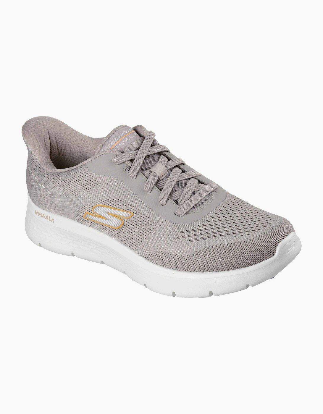 Skechers Go Walk Flex Polyester Men's Taupe Trainers, 3 of 2