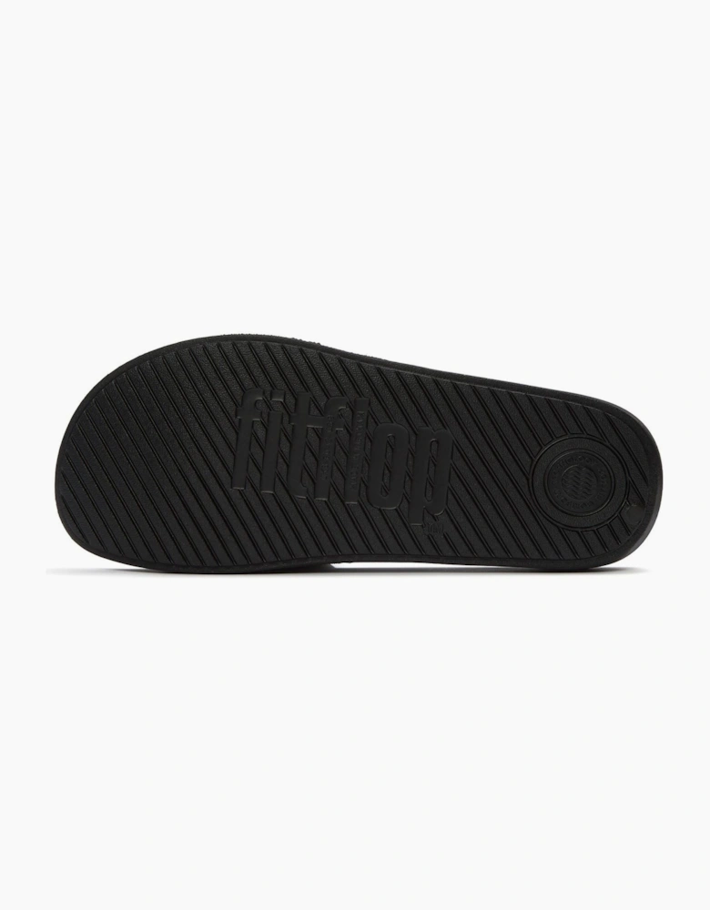 Fitflop iQushion Pool Slides Polyurethane Men's All Black Slides