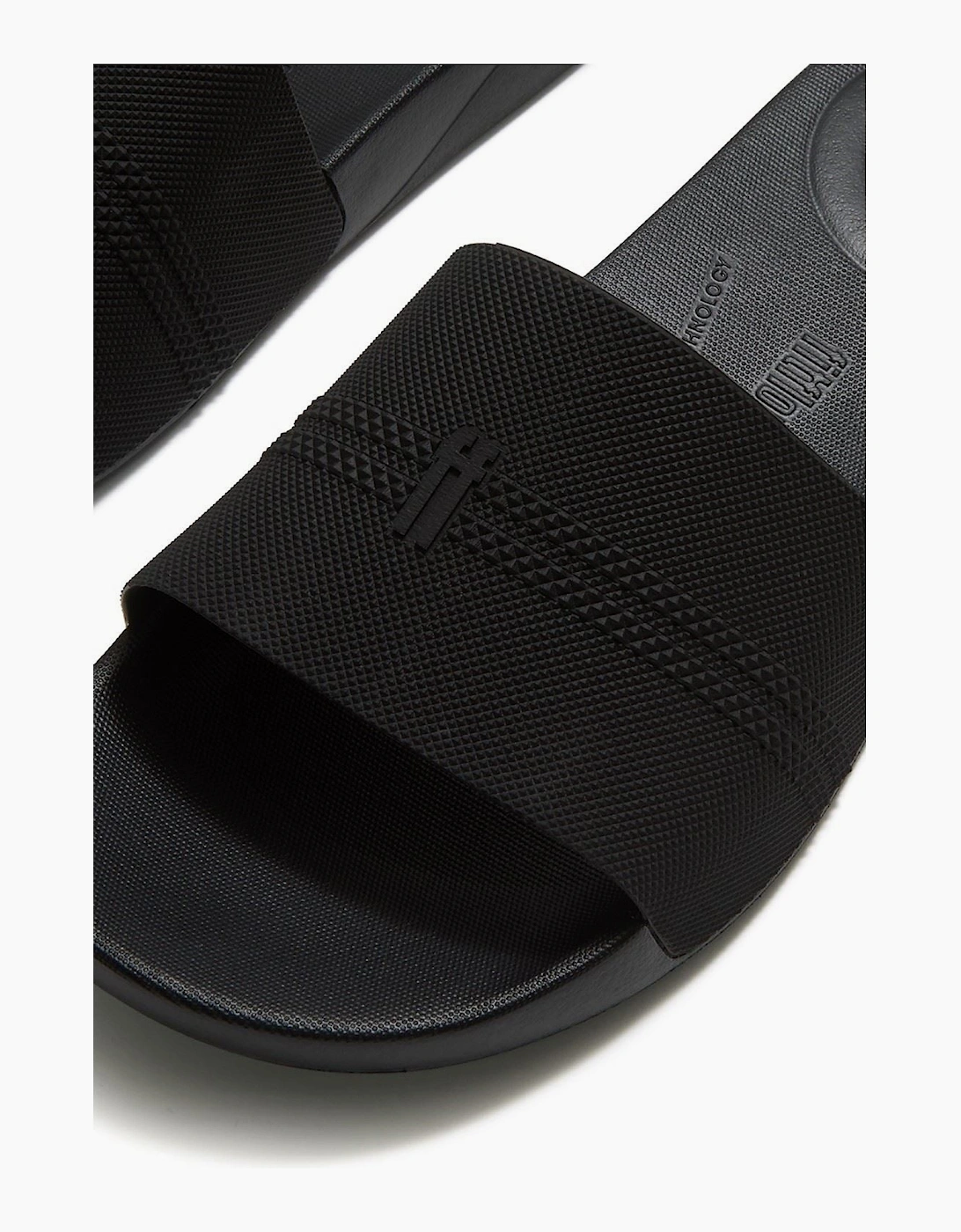 Fitflop iQushion Pool Slides Polyurethane Men's All Black Slides