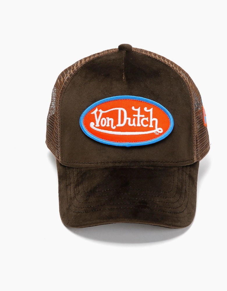 Von Dutch Velvet Trucker Brown/Red/Blue Caps