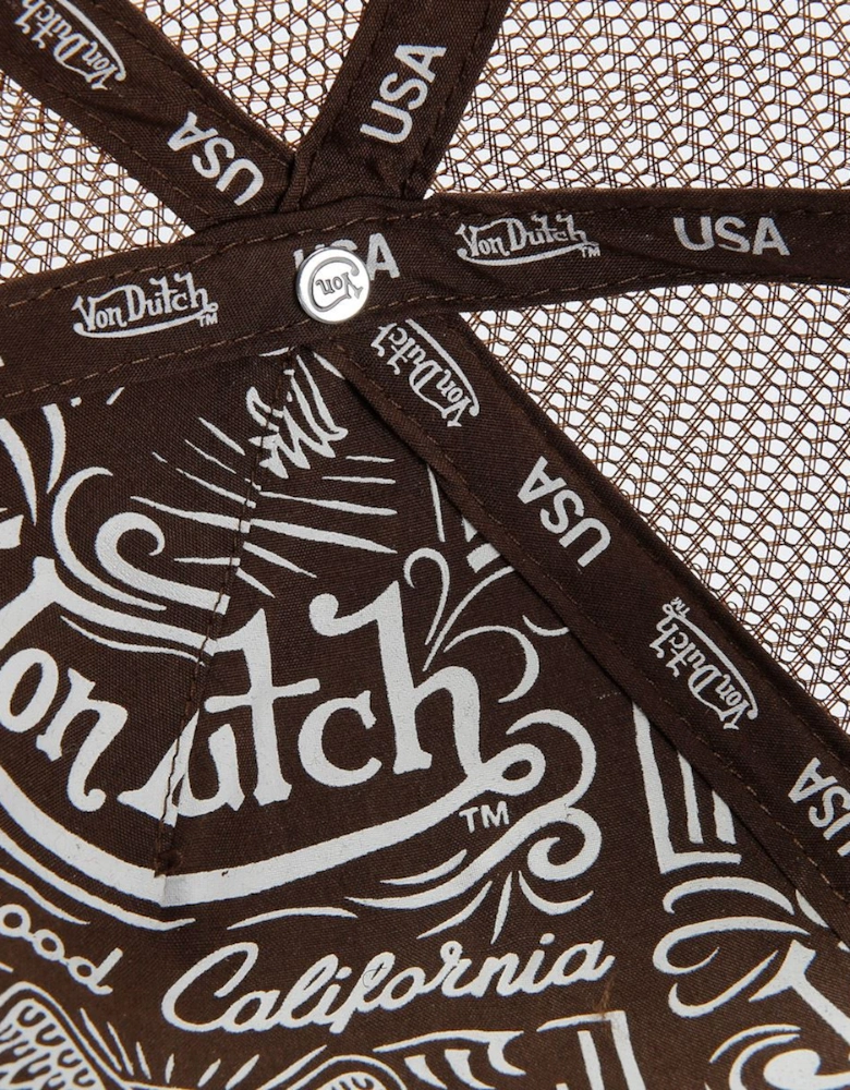Von Dutch Velvet Trucker Brown/Red/Blue Caps