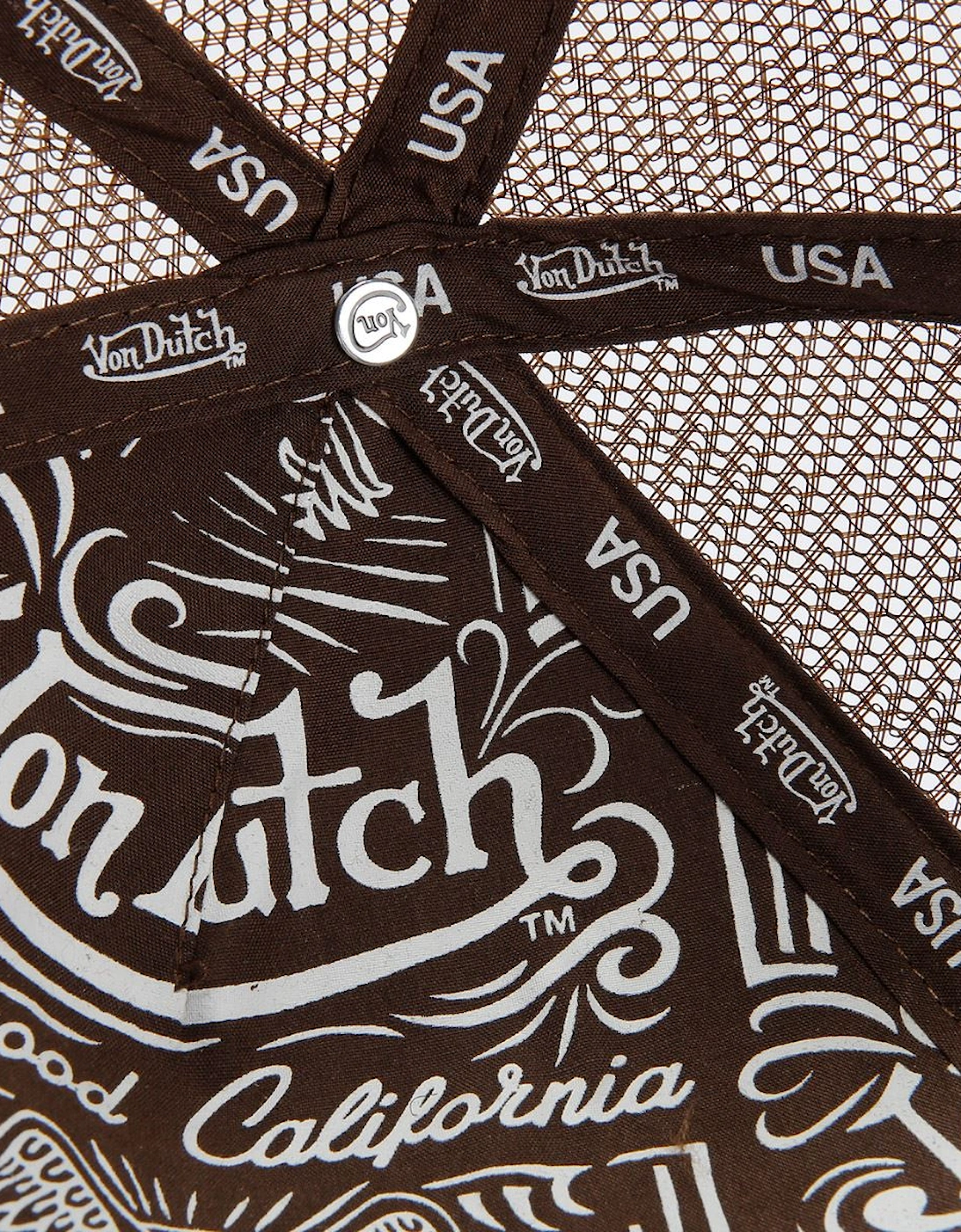 Von Dutch Velvet Trucker Brown/Red/Blue Caps