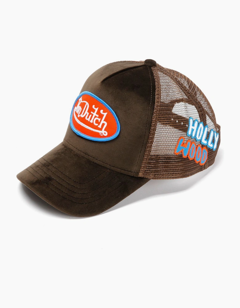 Von Dutch Velvet Trucker Brown/Red/Blue Caps