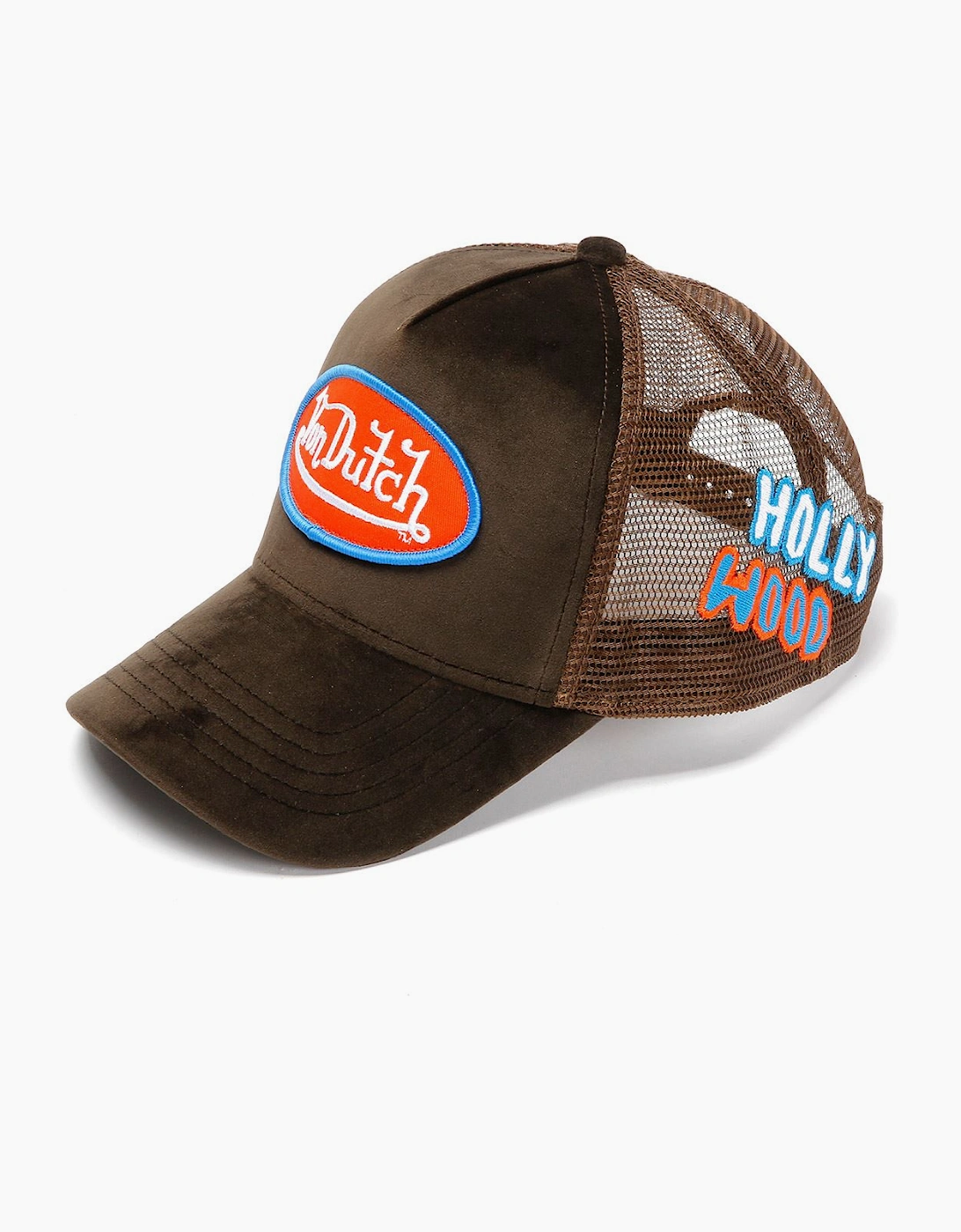 Von Dutch Velvet Trucker Brown/Red/Blue Caps