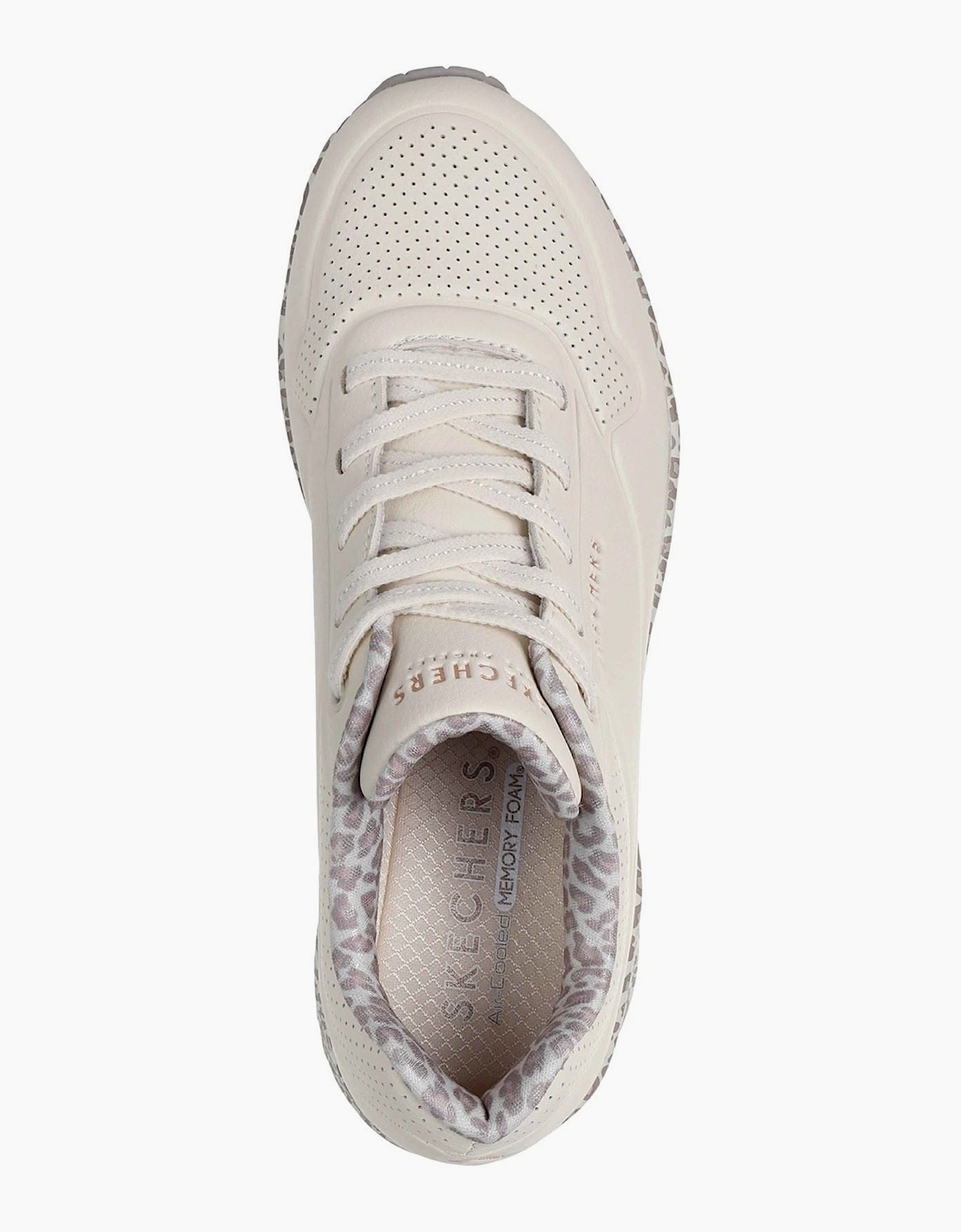 Skechers Uno Safari Time Polyurethane Women's White/Leopard Trainers