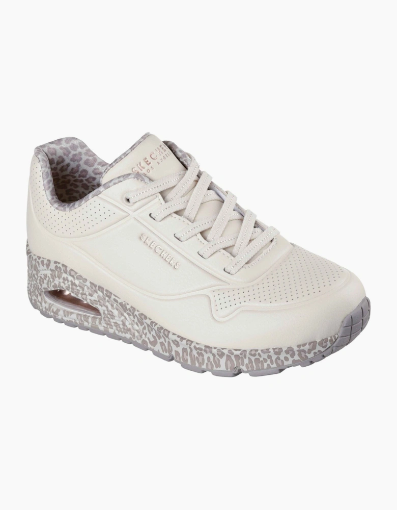 Skechers Uno Safari Time Polyurethane Women's White/Leopard Trainers