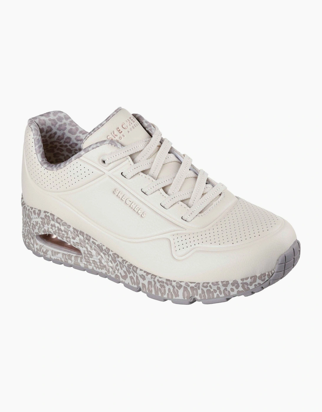 Skechers Uno Safari Time Polyurethane Women's White/Leopard Trainers, 6 of 5