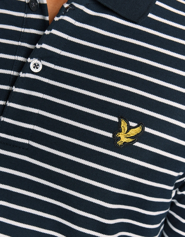 Lyle & Scott Pique Breton Mens Polo Shirt - W403 Dark Navy/White