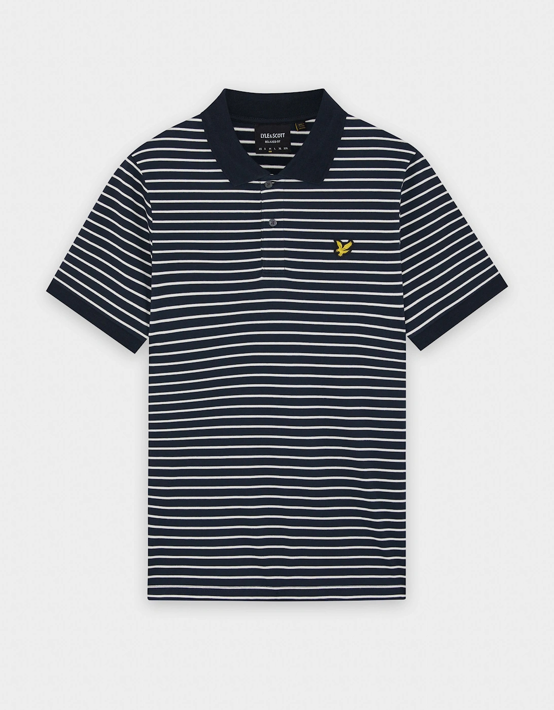 Lyle & Scott Pique Breton Mens Polo Shirt - W403 Dark Navy/White
