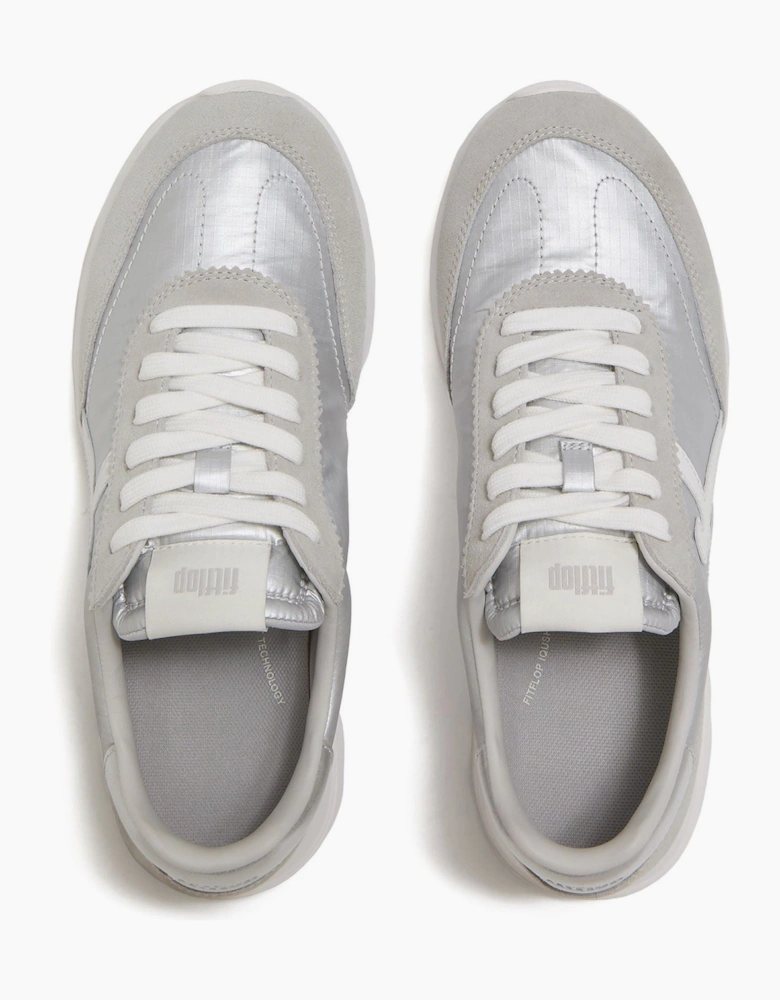 Fitflop Retro-Q FF Nylon Women's Silver/Urban White Trainers