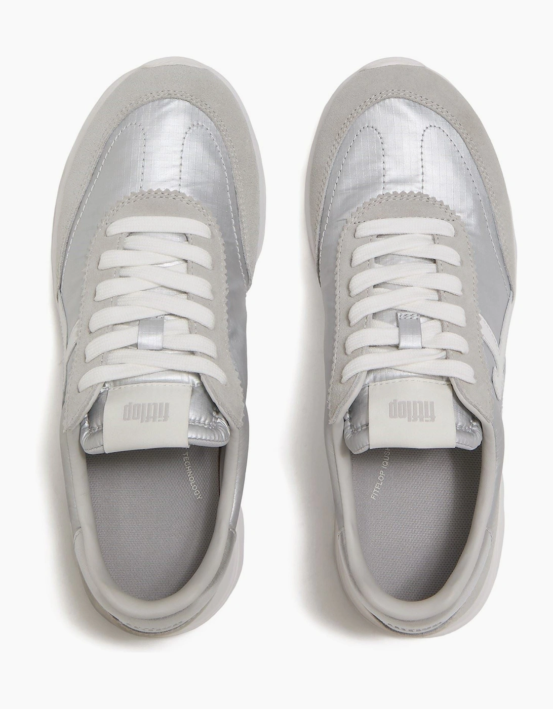 Fitflop Retro-Q FF Nylon Women's Silver/Urban White Trainers