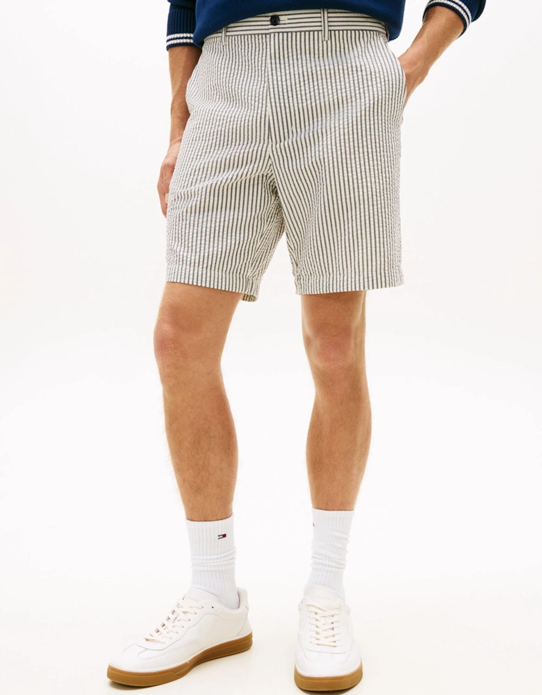 Tommy Hilfiger Dover 8 Inch Seersucker Strip Mens Shorts - Desert Sky/Ecru