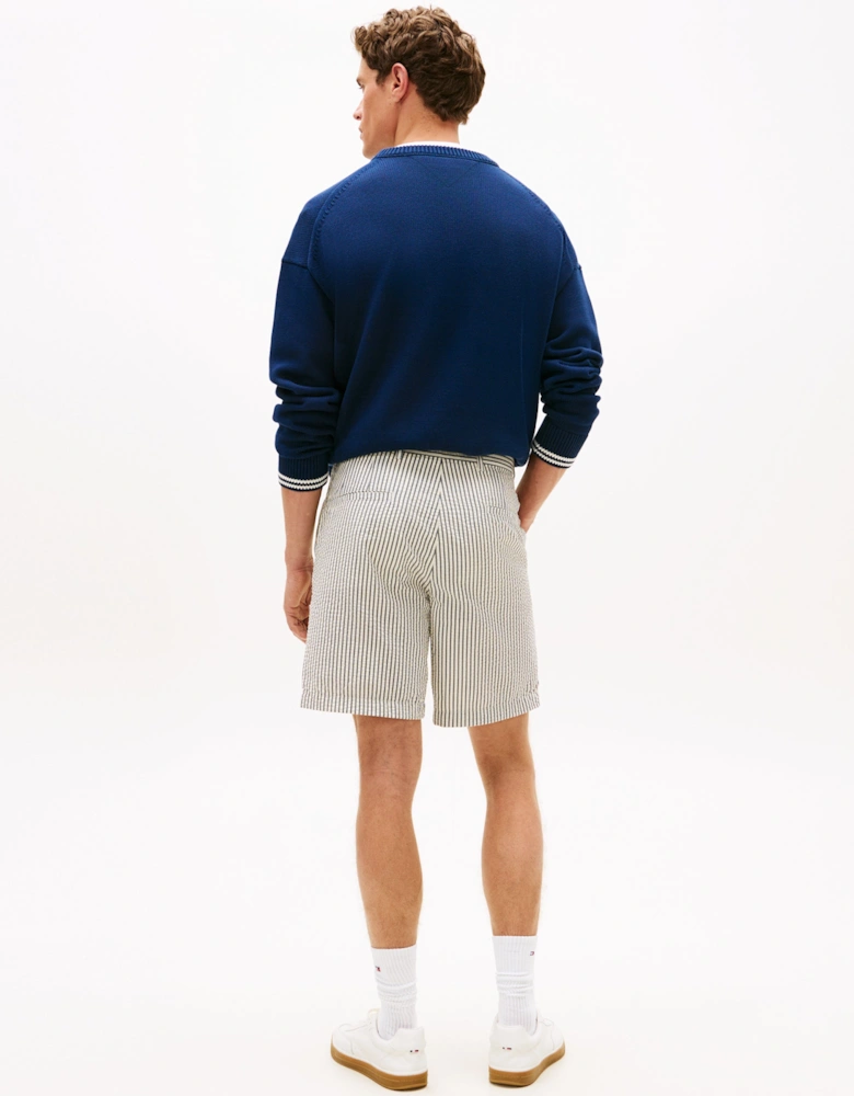 Tommy Hilfiger Dover 8 Inch Seersucker Strip Mens Shorts - Desert Sky/Ecru