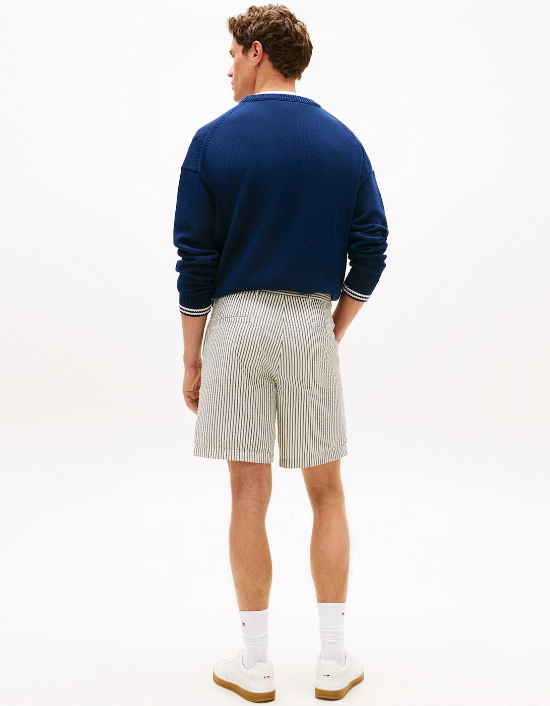 Tommy Hilfiger Dover 8 Inch Seersucker Strip Mens Shorts - Desert Sky/Ecru
