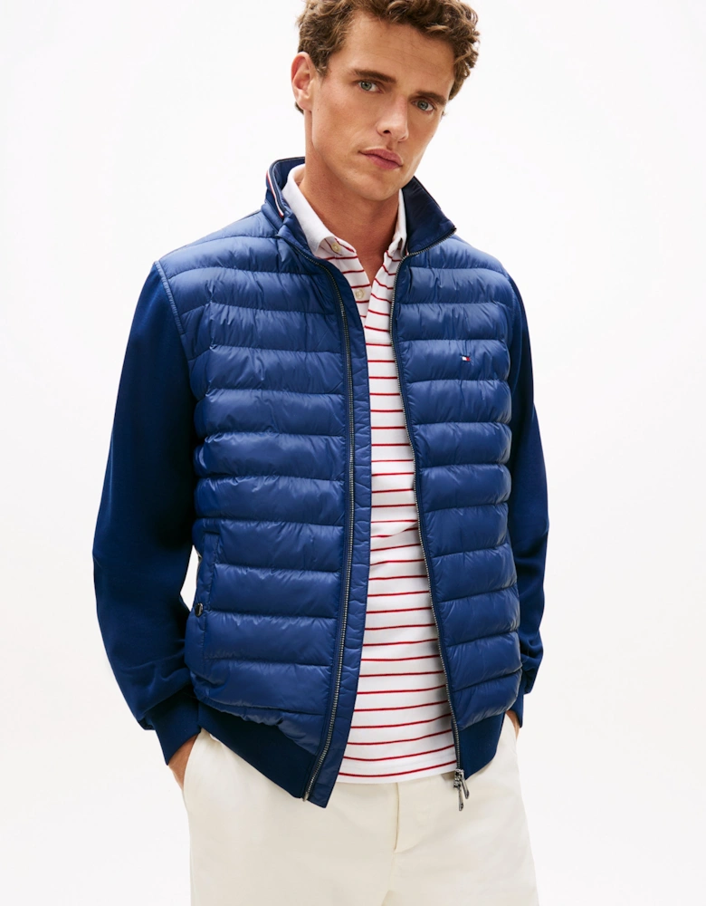 Tommy Hilfiger Essential RWB Mixed Media Mens Stand Collar Jacket - Carbon Navy