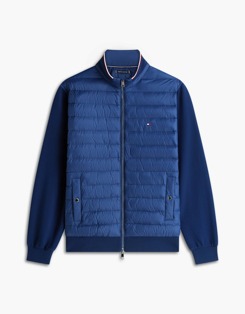 Tommy Hilfiger Essential RWB Mixed Media Mens Stand Collar Jacket - Carbon Navy
