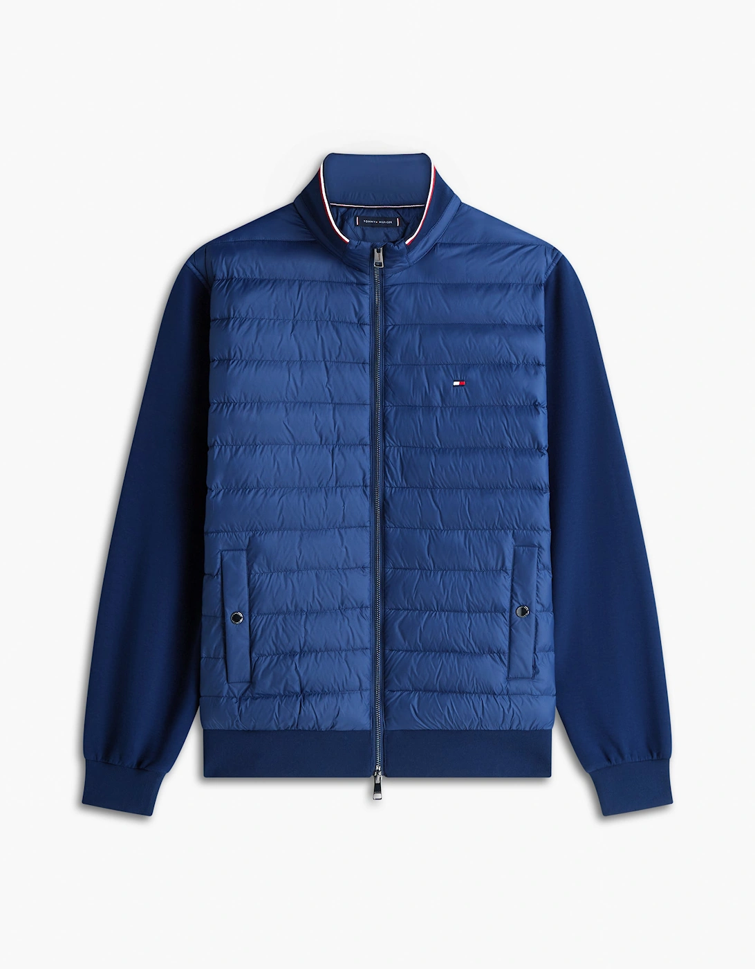 Tommy Hilfiger Essential RWB Mixed Media Mens Stand Collar Jacket - Carbon Navy