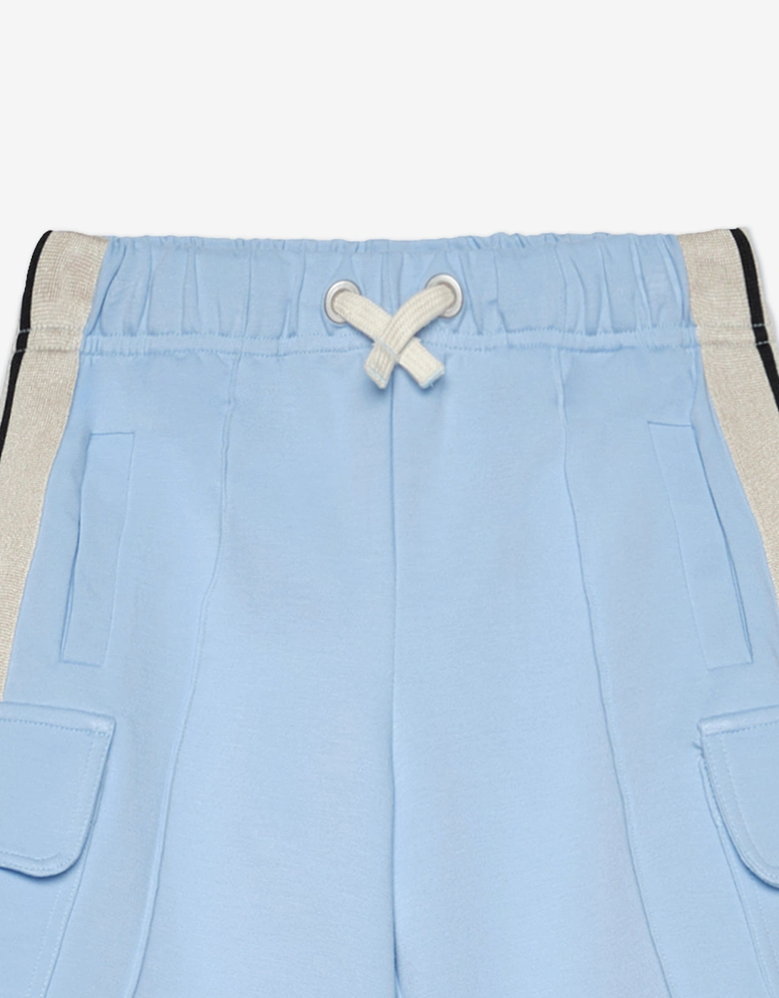 Palm Angels Boys Track Cargo Shorts in Blue