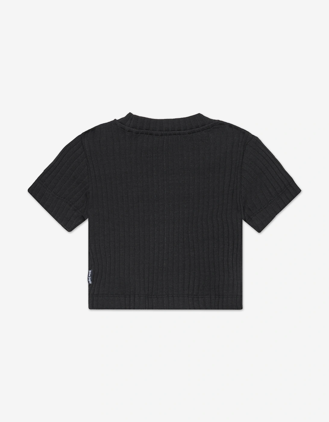 Palm Angels Girls Logo Ribbed T-Shirt in Black