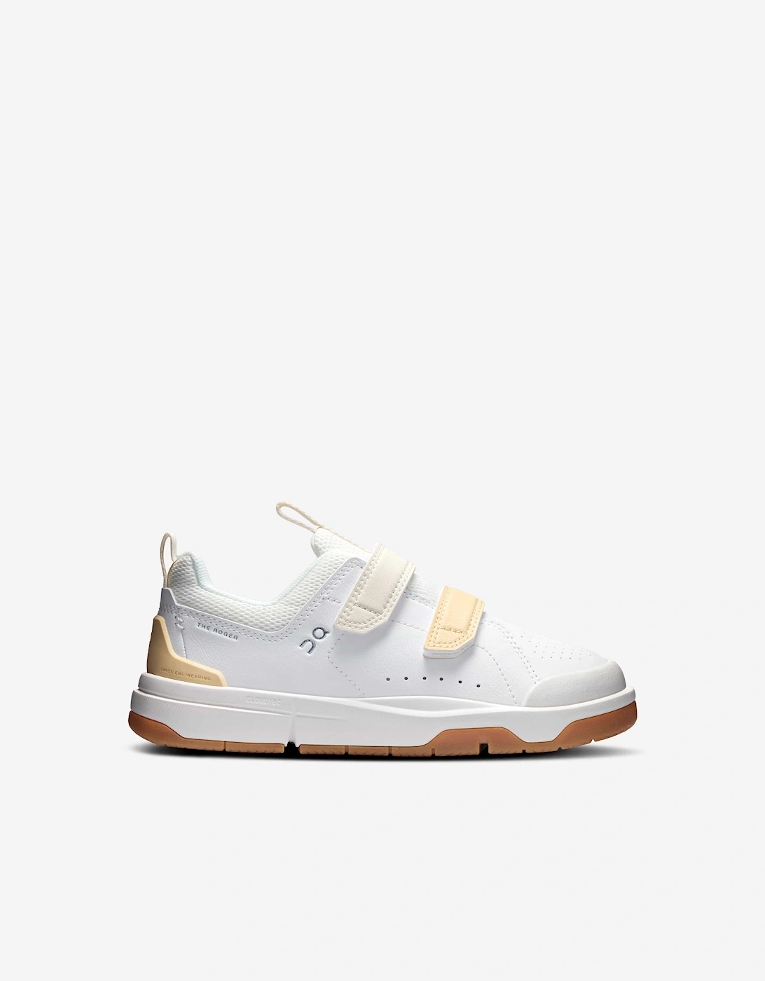 On Girl's On Running Kids THE ROGER Trainers in Ivory - Cream