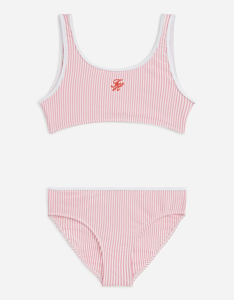 Tommy Hilfiger Girls Seersucker Bikini in Pink