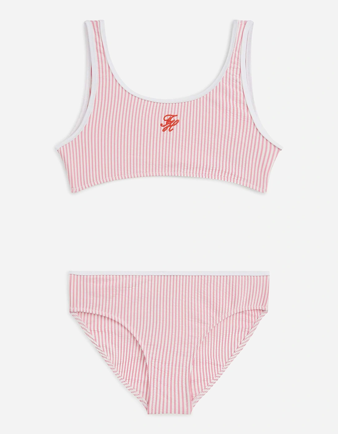Tommy Hilfiger Girls Seersucker Bikini in Pink, 7 of 6