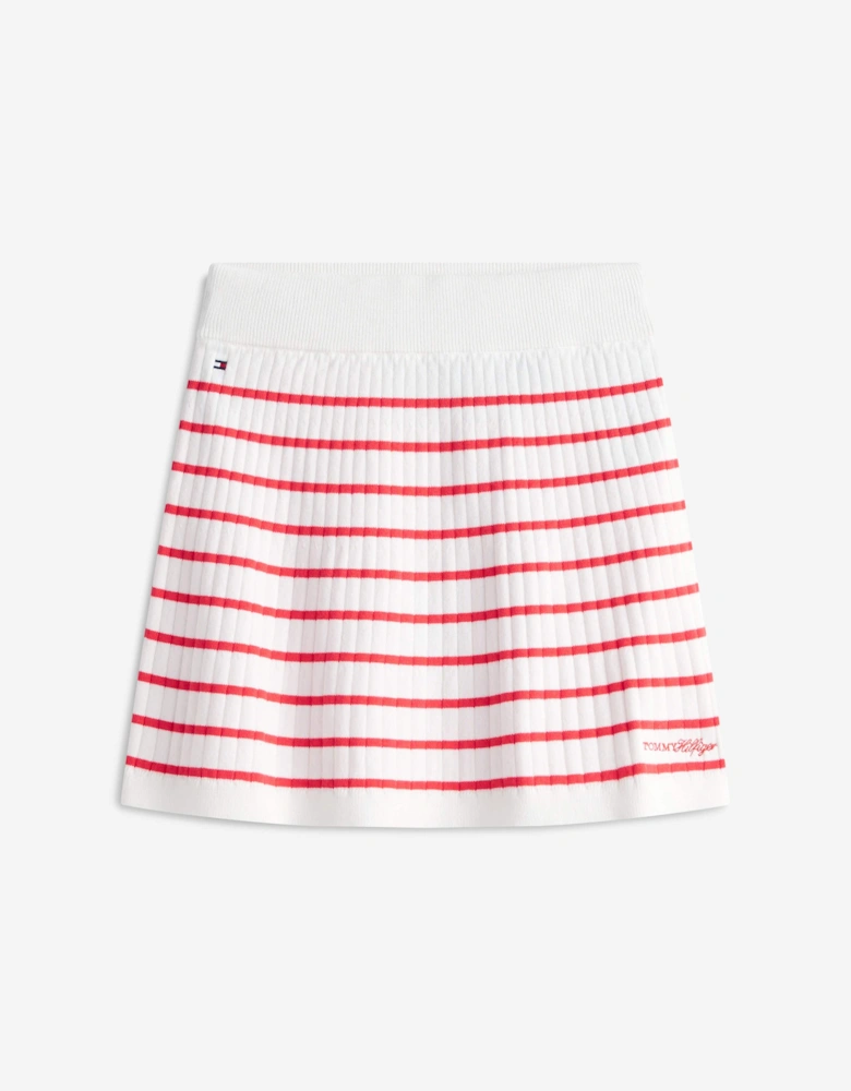 Tommy Hilfiger Girls Rib Sweater Skirt in White