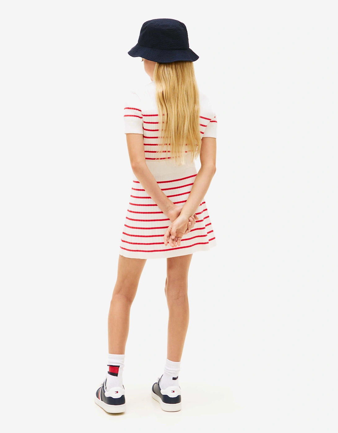 Tommy Hilfiger Girls Rib Sweater Skirt in White