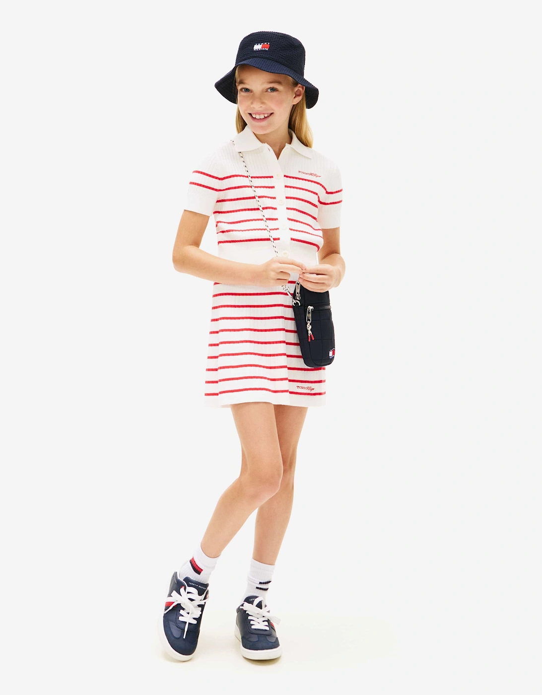 Tommy Hilfiger Girls Rib Sweater Skirt in White