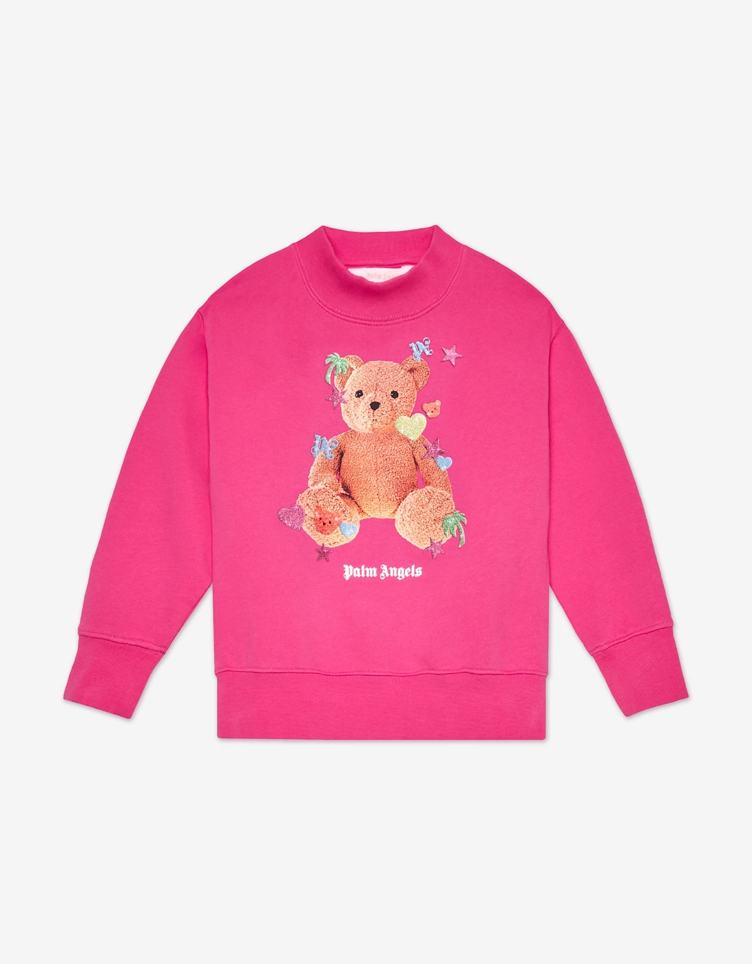 Palm Angels Girls Sticker Bear Regular Sweatshirt in Pink
