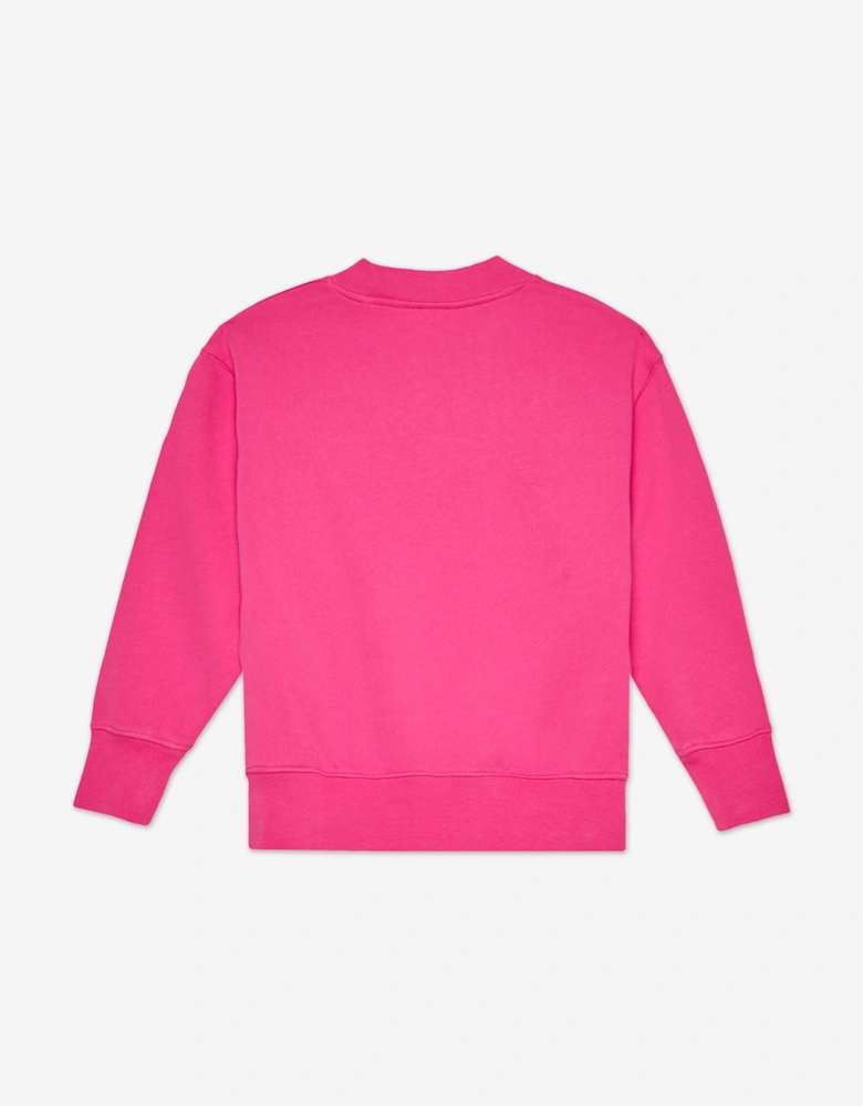 Palm Angels Girls Sticker Bear Regular Sweatshirt in Pink