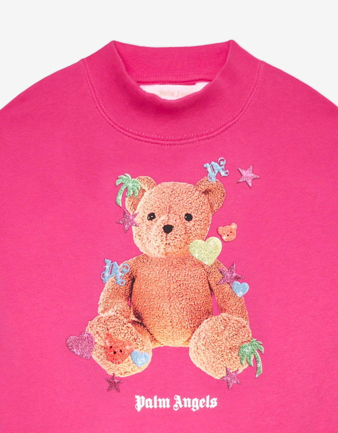 Palm Angels Girls Sticker Bear Regular Sweatshirt in Pink