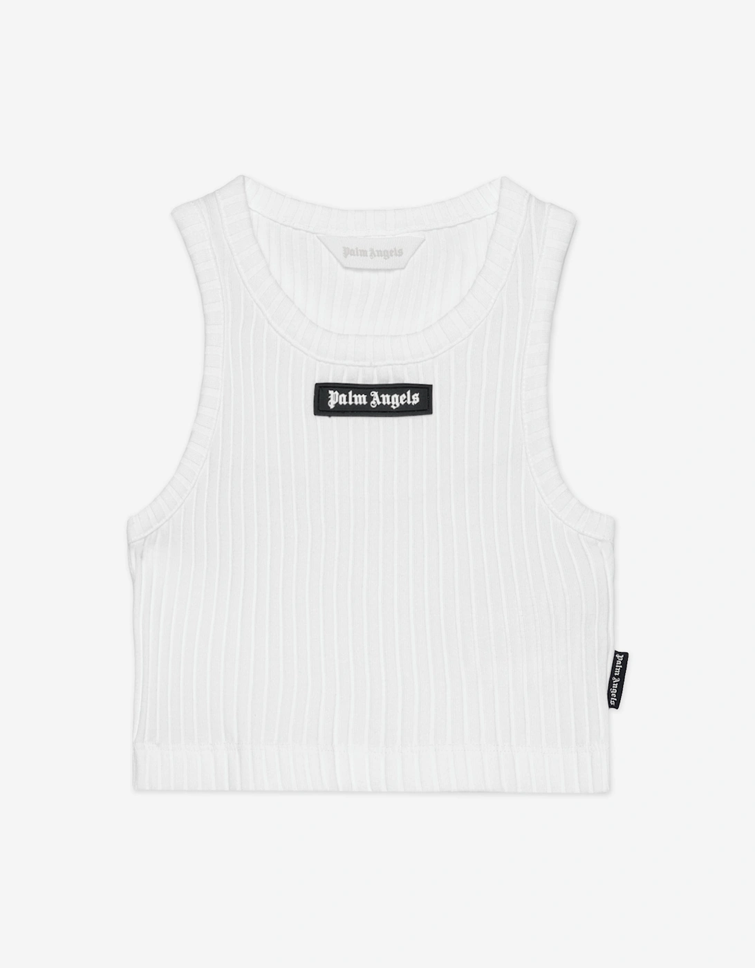 Palm Angels Girls Cream Logo Ribbed Tank Top In Ivory  4 Years Size 4 Yrs Kids