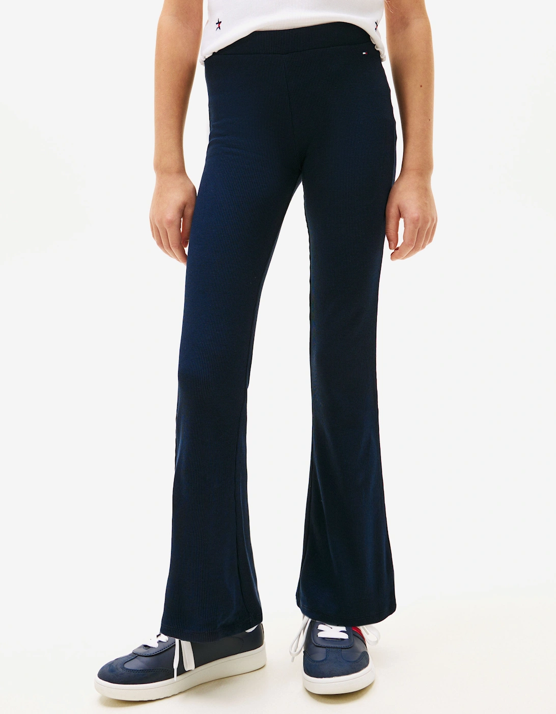 Tommy Hilfiger Girls Rib Flare Leggings in Navy