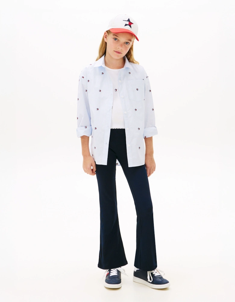 Tommy Hilfiger Girls Rib Flare Leggings in Navy