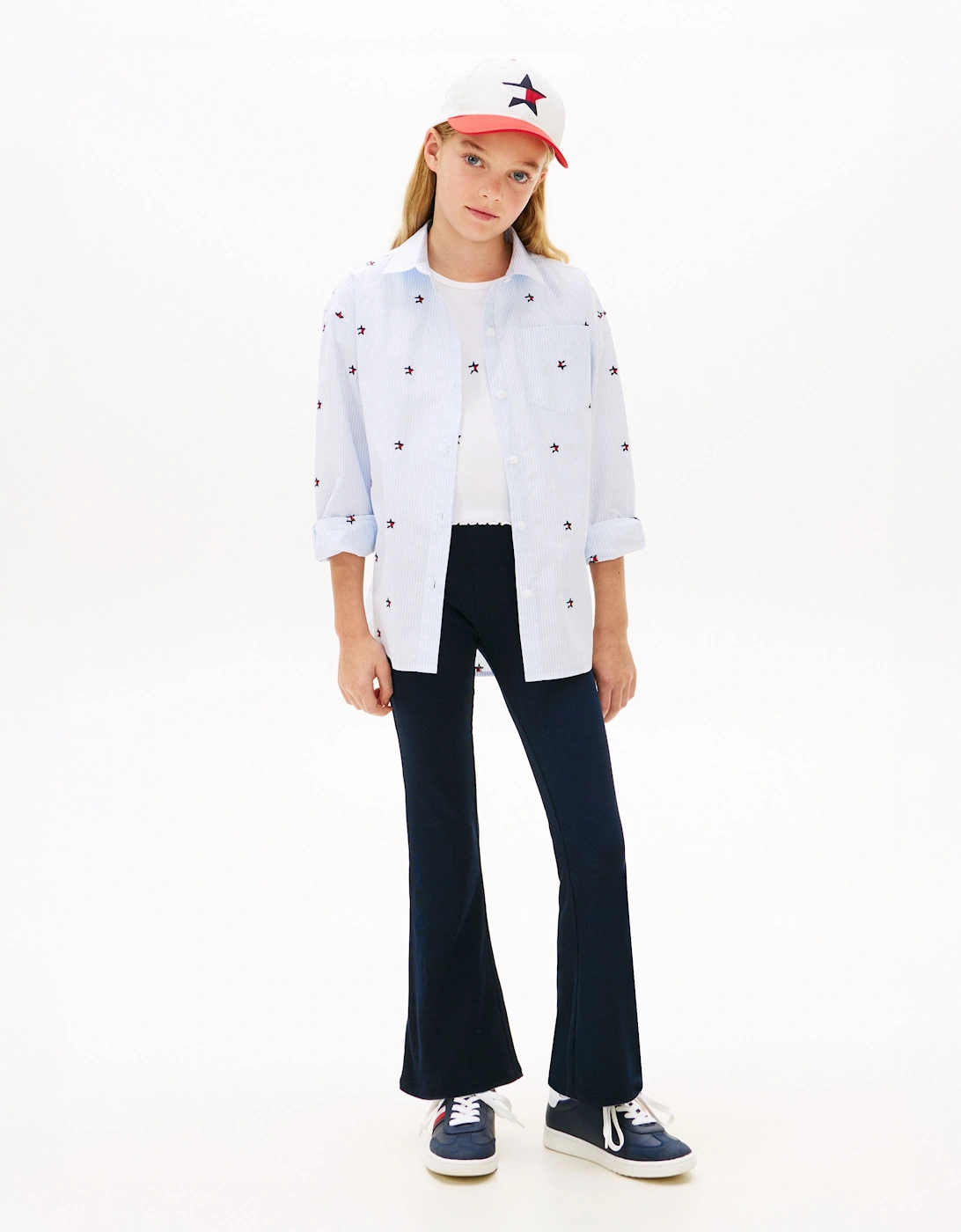 Tommy Hilfiger Girls Rib Flare Leggings in Navy