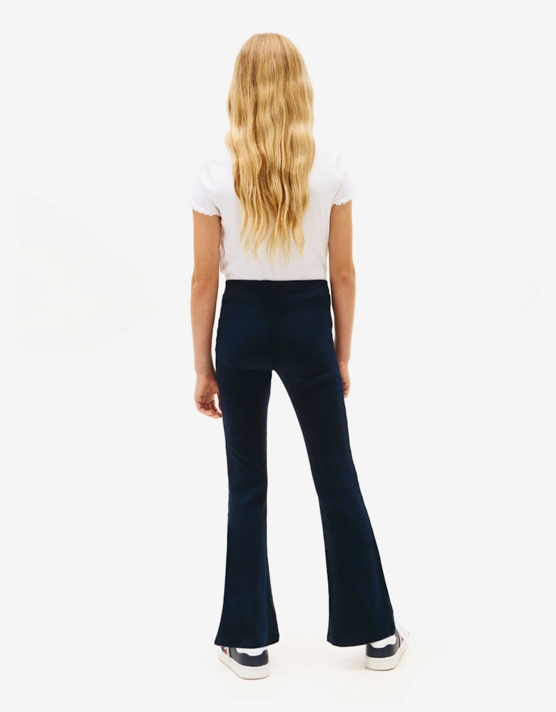 Tommy Hilfiger Girls Rib Flare Leggings in Navy