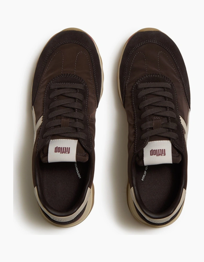 Fitflop Retro-Q FF Nylon Women's Chocolate Brown/Paris Beige Trainers