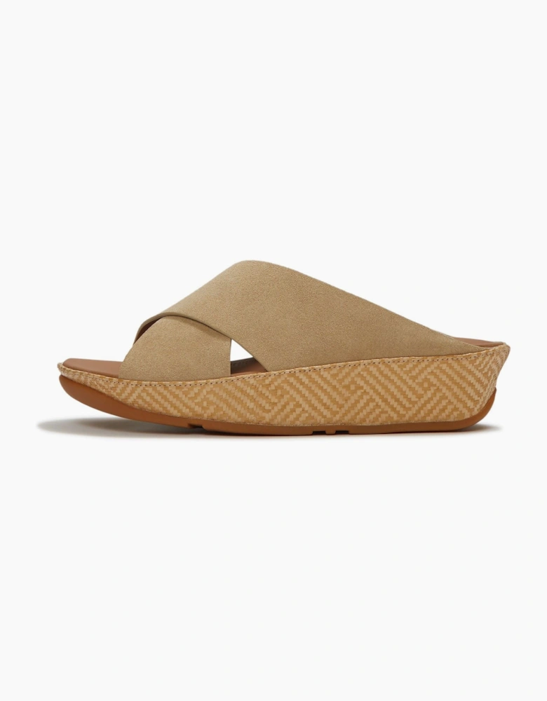 Fitflop Lulu Lux Graphic-Weave Suede Women's Cappuccino Sandals