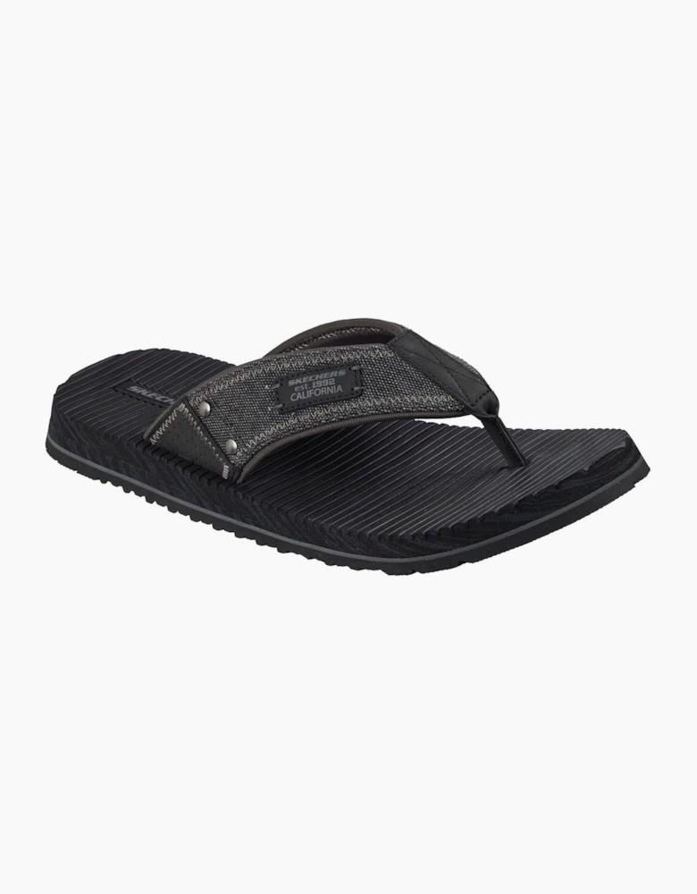 Skechers Quill Textile Men's Black Flip Flops