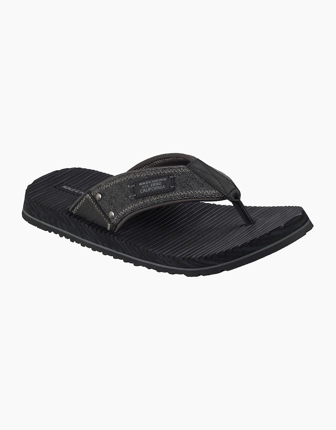 Skechers Quill Textile Men's Black Flip Flops