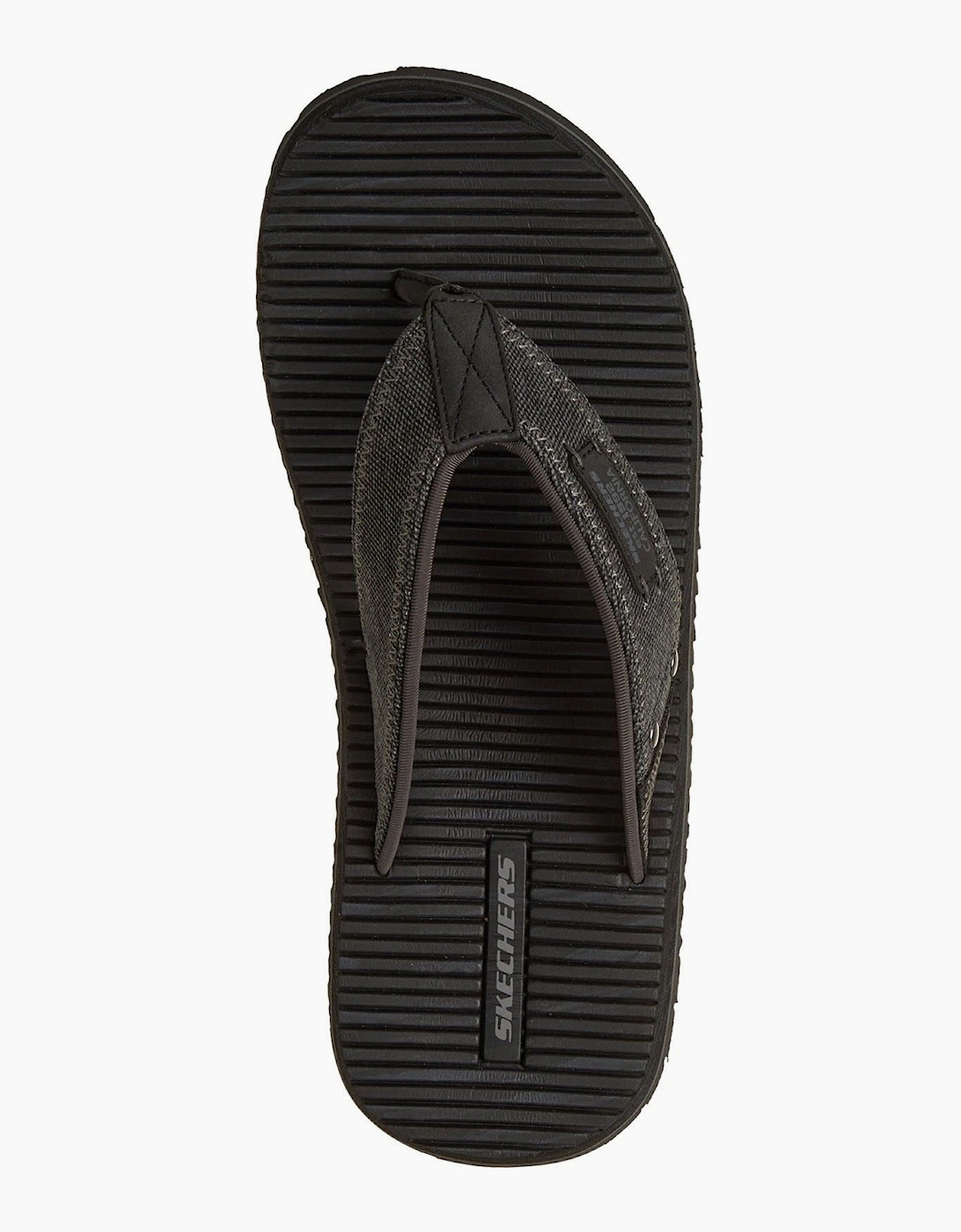 Skechers Quill Textile Men's Black Flip Flops