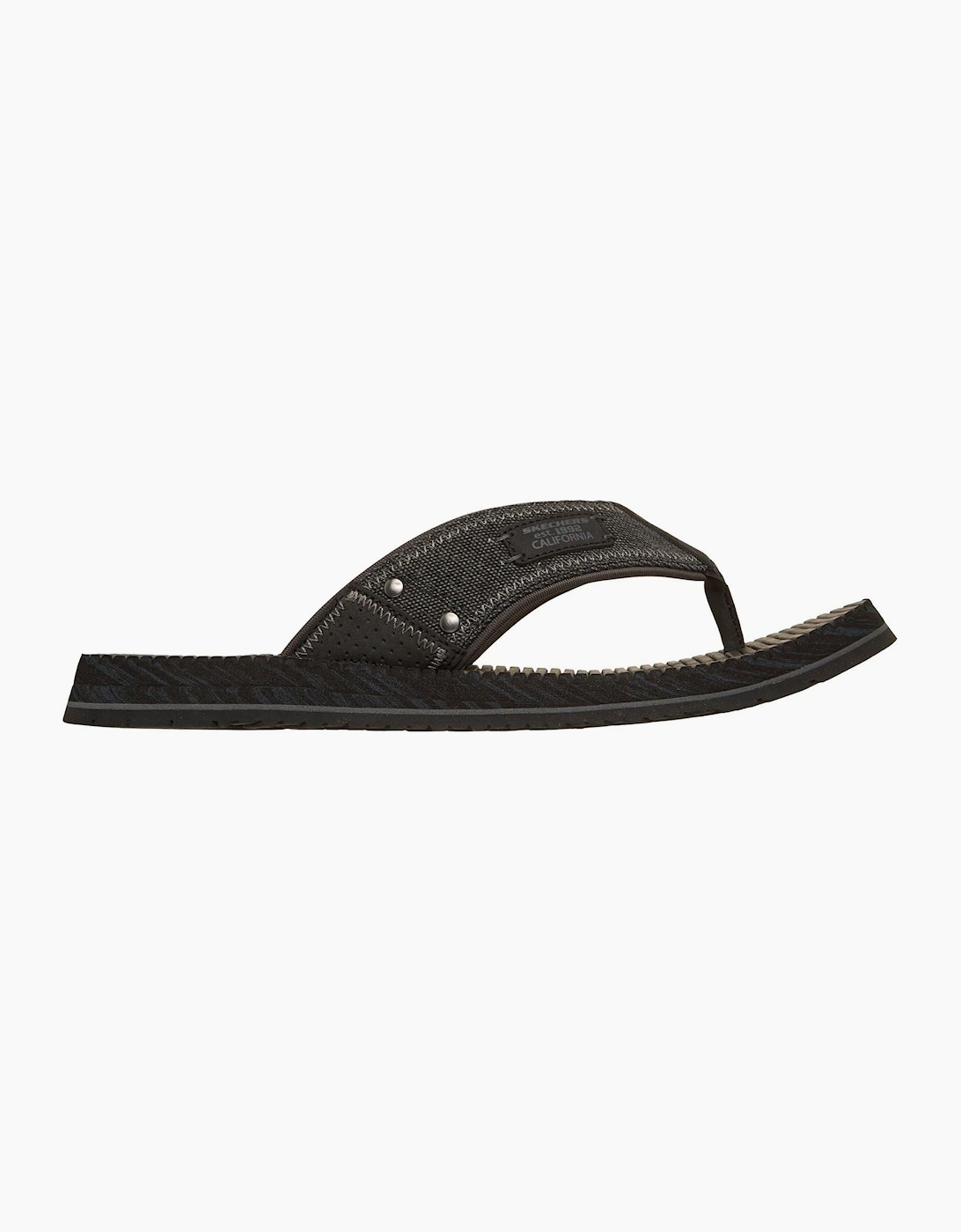 Skechers Quill Textile Men's Black Flip Flops