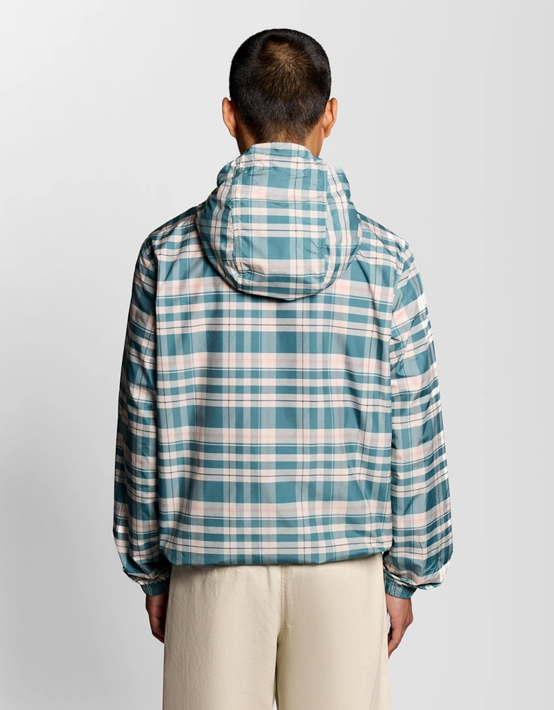 Lyle & Scott Tartan Hooded Mens Zip Through Jacket - W130 Everglade