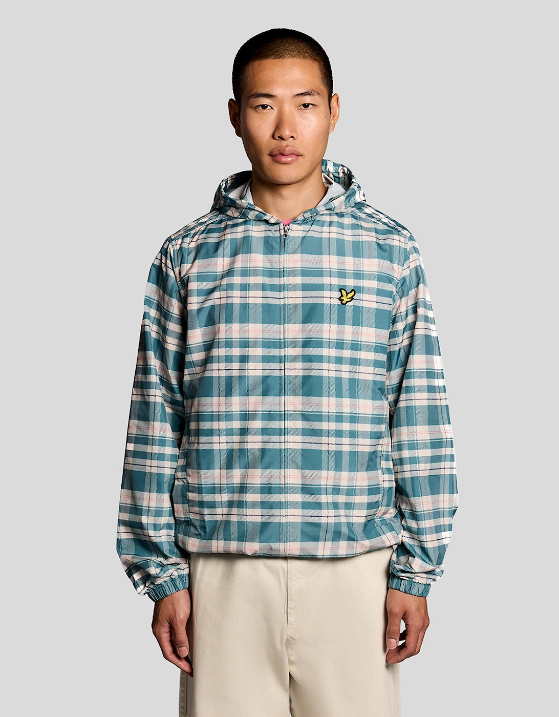 Lyle & Scott Tartan Hooded Mens Zip Through Jacket - W130 Everglade, 7 of 6