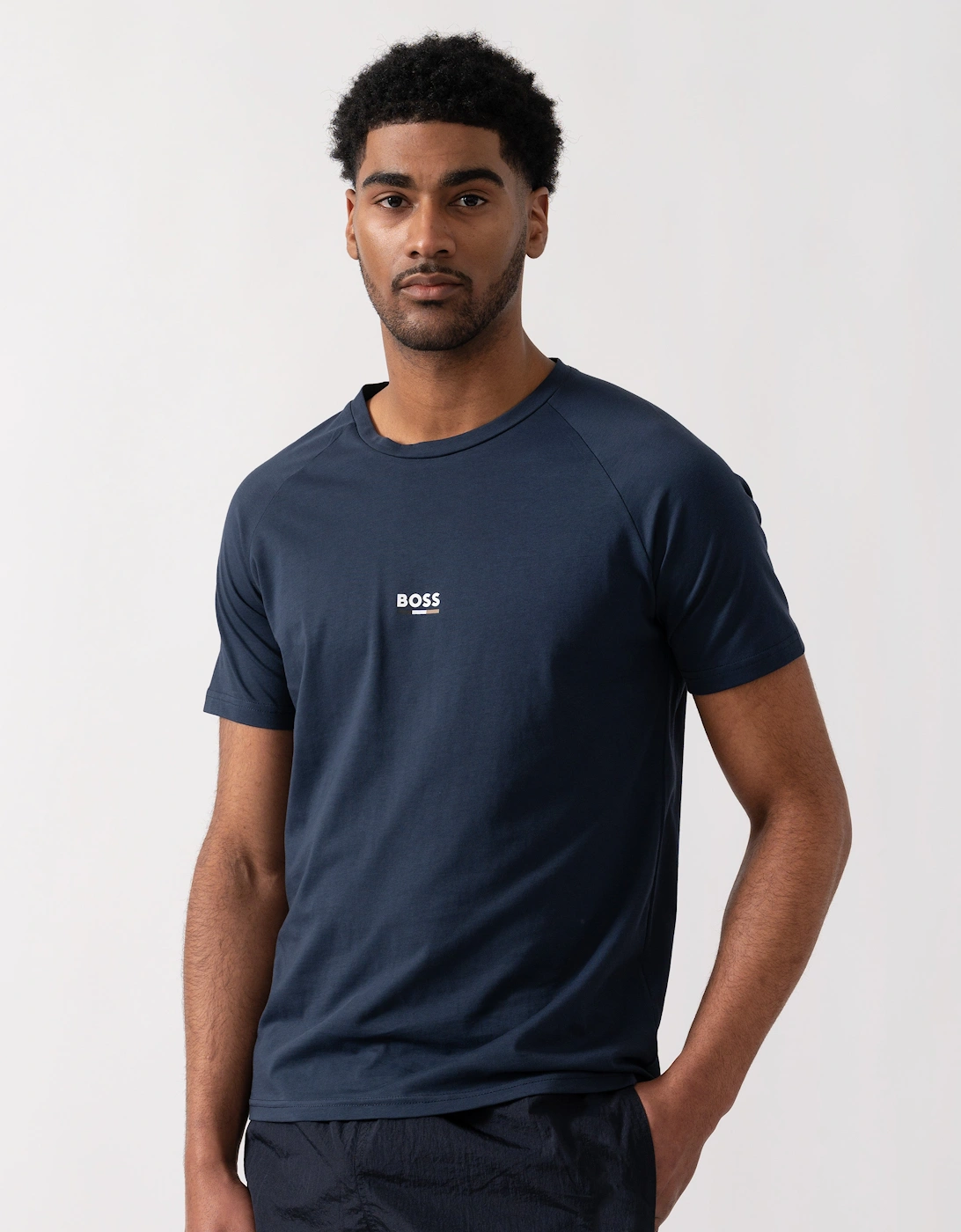 Hugo Boss Men's Navy Boss Orange Slim Fit Beach T-Shirt - 415 - Size: 40