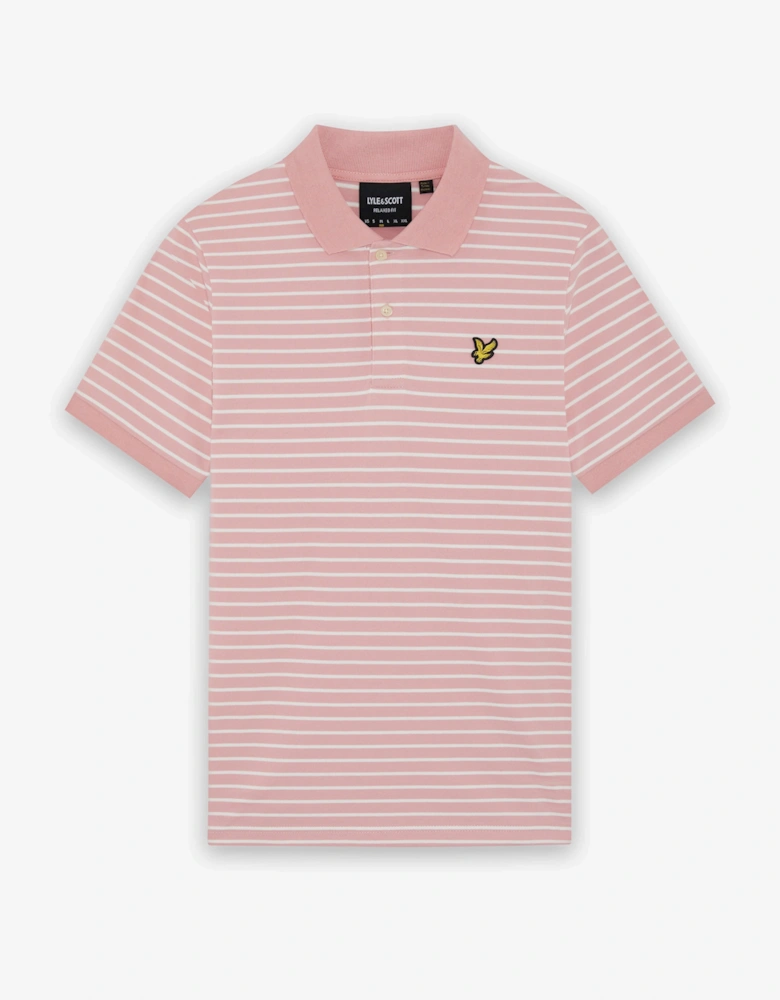 Lyle & Scott Pique Breton Mens Polo Shirt - Y152 Pink Grapefruit