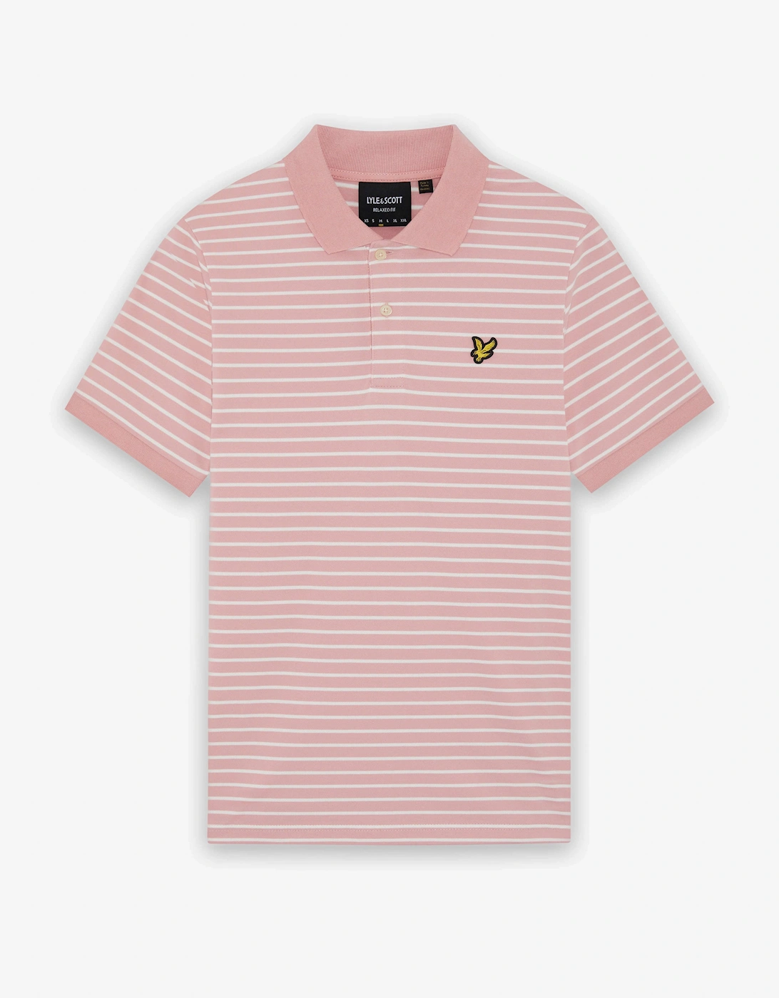 Lyle & Scott Pique Breton Mens Polo Shirt - Y152 Pink Grapefruit, 2 of 1